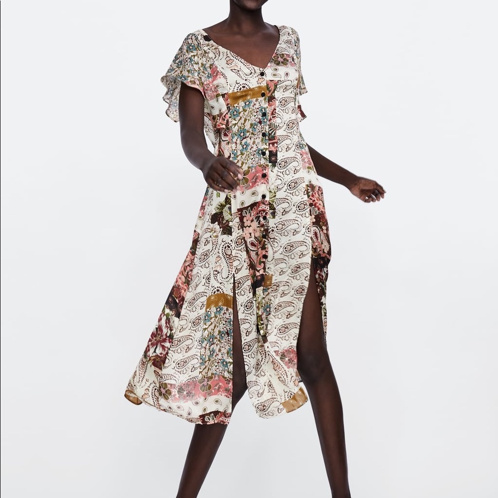 SALE‼️ Zara Flowy Patchwork Dress